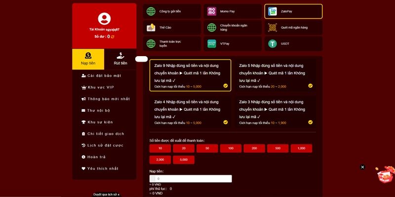Nạp tiền Hello88 tiện ích qua ví điện tử
